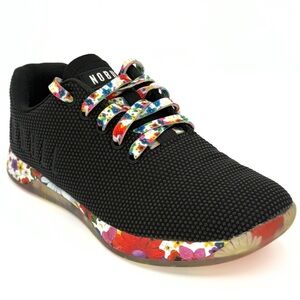 NOBULL Women’s 6 Outwork CrossFit Athletic Sneakers Daisy Floral Black Trainers